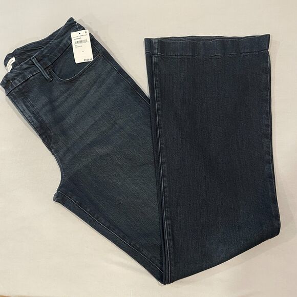 ~ NEW! Good American 14/32 Good Legs Flare 14 Dark Wash Blue Boho w/tags XL Navy - Picture 1 of 15